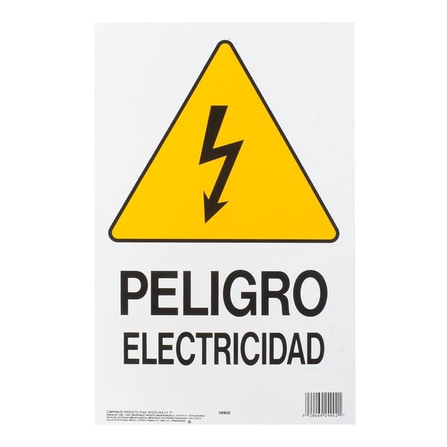 Letrero Pared Peligro Electricidad Plástico 35 Cm