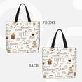 thumbnail image 2 of Pofeuu Coffee Print Tote Bag for Women,Hobo HandBags with Zipper,Large Capacity Casual Shoulder Handbags with Inner Pockets, 2 of 7