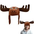 thumbnail image 1 of Divertido sombrero de Nicky Bigs Novelties Moose con animal de peluche para adultos, 1 of 9
