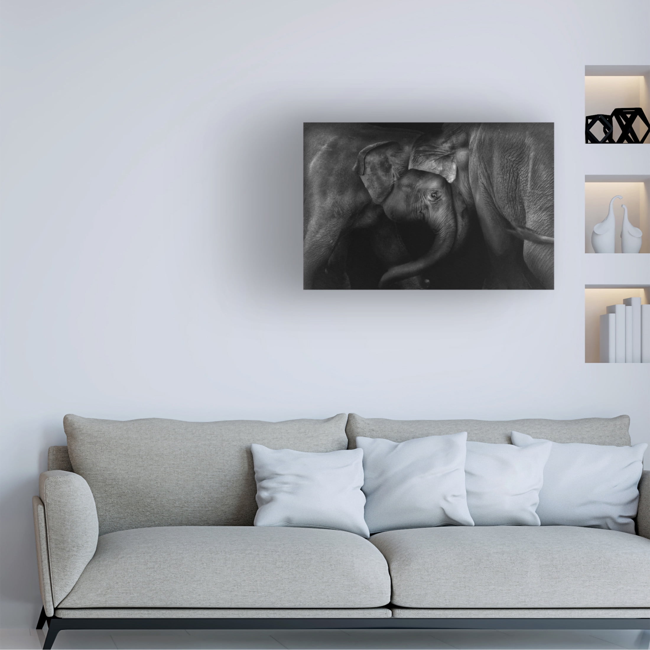 Canvas Wall Art - Claudio Ceriali 'Elephant 2' Wall Art for Living Room, Bedroom, or Office D?cor by Trademark Fine Art - 32 x 22 Inches