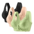 thumbnail image 2 of purcolt 3 Pack Women's Plus Size Post Surgery Bras Front Closure Mastectomy Bras Surgical Lace Full Coverage Bra, 2 of 9