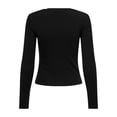thumbnail image 3 of ONLY Camiseta de manga larga para mujer paquete de 3 - ONLRILEY O-NECK TOP, manga larga, cuello redondo, algodón elástico Negro XL (X-Large), 3 of 6