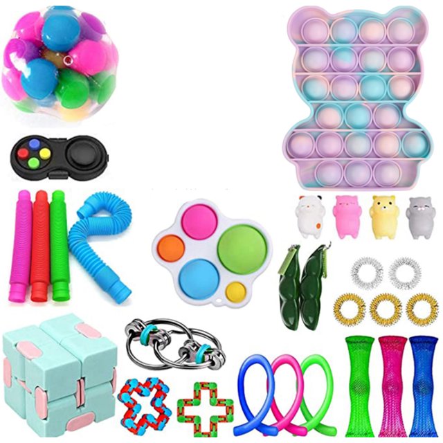 SUNSIOM Silicone Decompression Toy Kit, Press Type Stress Relief Toys Set