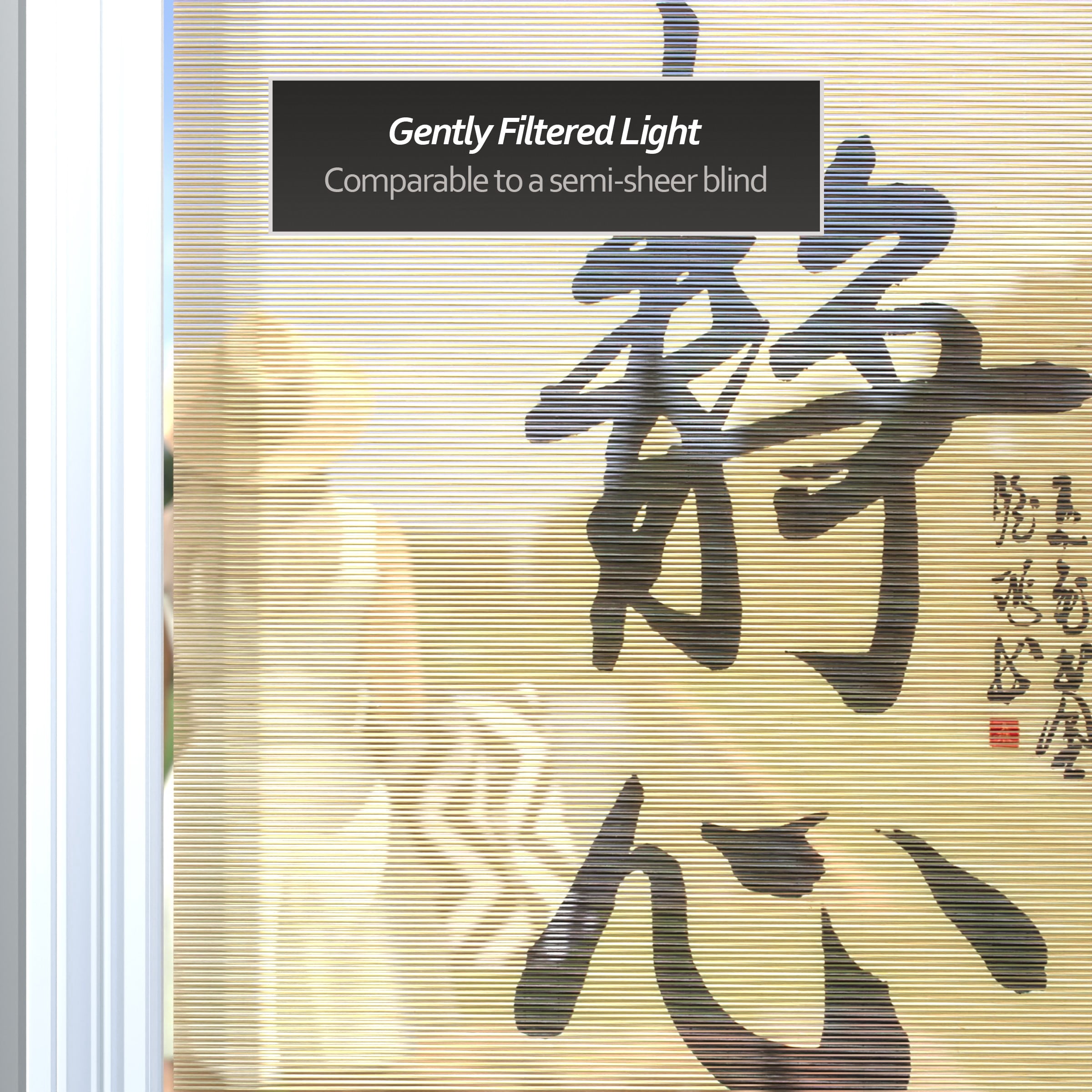 Red Lantern Bamboo Window Shade Blind - Calligraphy 36" W