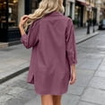 thumbnail image 5 of CaComMARK PI Womens 3/4 Sleeve Tops Casual Long Collared Button Down Shirt Jackets Dressy Flowy Beach Vacation Blouse Purple, 5 of 7