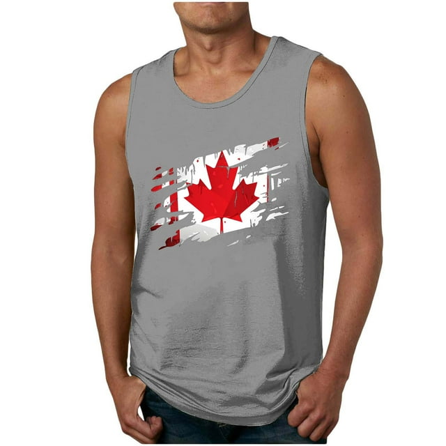 Hombres Hojas de Arce Impresión Gimnasio Hogar Usar Pijamas Color Algodón Color Sólido Cuello Redondo Camiseta