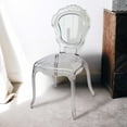 thumbnail image 2 of Fohfurniture Set of 4 Clear Ghost Chairs, Modern Transparent Accent Side Chairs, Clear Polycarbonate Dining Room Arm Chairs for Events, Weddings, Banquets, 2 of 9