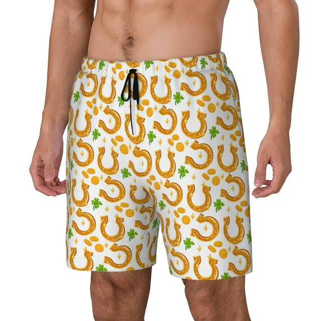 Fotbe Happy St. Patrick's Day Traje de Baño para Hombre – Shorts de Natación de Secado Rápido con Forro y Bolsillos-XX-Large
