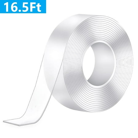 Behome Double Sided Tape Heavy Duty, 16.5Ft Removable Mounting Tape, Multipurpose Nano Tape for Hanging Picture, Poster, Carpet, Photo Deco