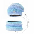thumbnail image 2 of Turilly Autumn Winter Gradient Color Hat Thickened Warm Cold-proof Knitted Heating Circle Loop Scarf Hat Bib Set, 2 of 7