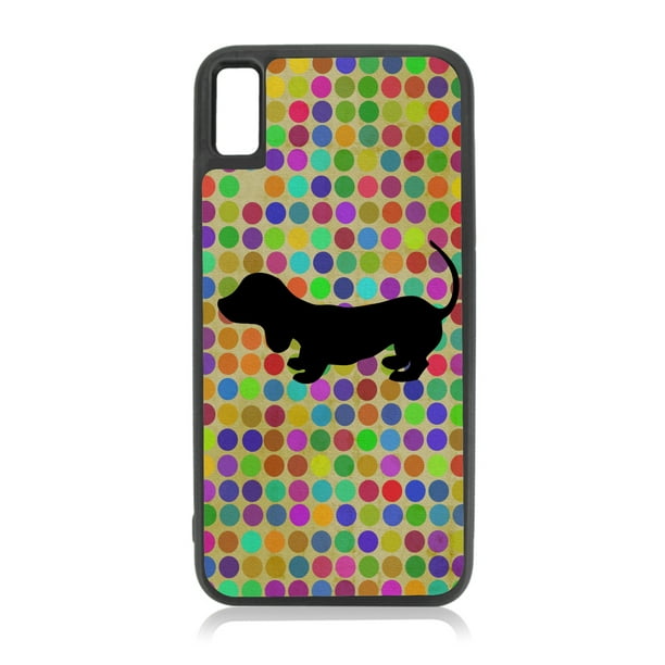 Dachshund Puppy Dog Silhouette On Polka Dot Dots Pattern Puppies Dogs Design Compatible With Iphone 11 Pro Case Black Tpu Walmart Com Walmart Com