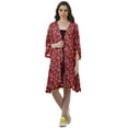 thumbnail image 2 of Moomaya Moss Georgette Printed Shrug Beach Cloth 3/4 Sleeve Cardigans For Women, 2 of 6