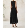 thumbnail image 4 of Vestido BTFBM para mujer con ojales de verano, midi, sin mangas, negro, 4 of 9