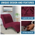 thumbnail image 4 of Chaise Lounge Cover, Velvet Chaise Lounge Couch Cover, High Stretch Chaise Slipcover, Luxury Lounge Chair Cover for Living Room, Soft Furniture Protector for Dog, Machine Washable(Burgundy), 4 of 6