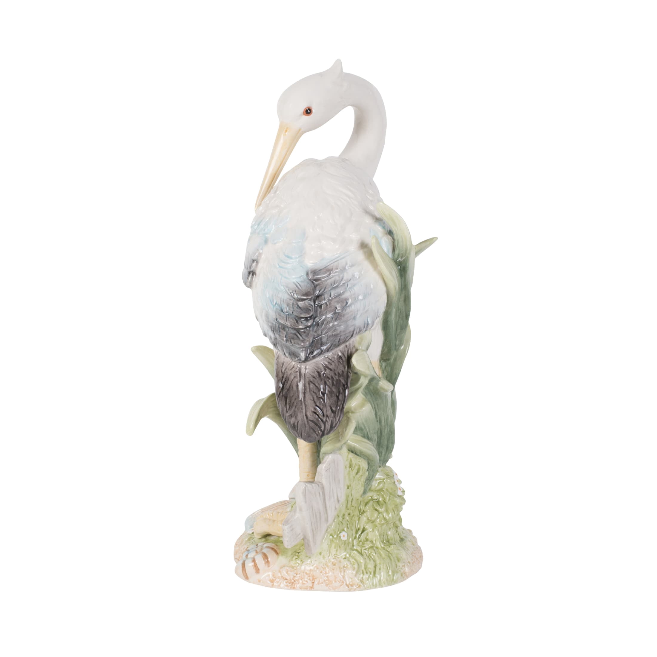 Fitz and Floyd Newport Home 14.25" Tall Egret Earthenware Decorative Figurine
