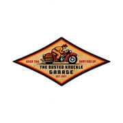 Busted Knuckle BUST125 22 x 14 in. Retro Rider Diamond Metal Sign