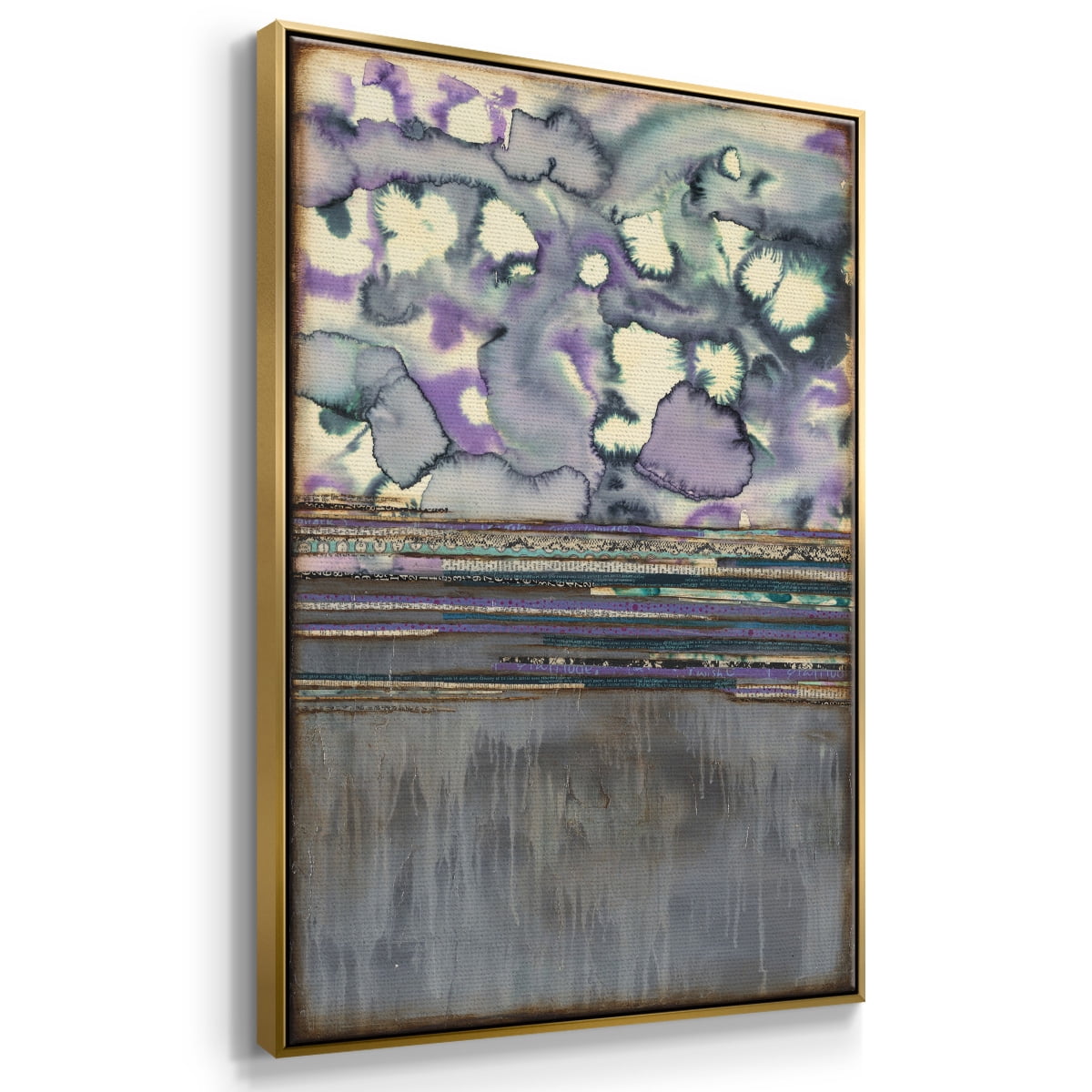Fireworks Framed Premium Gallery Wrapped Canvas - Ready to Hang - 25 x 37 - Gold Floating Frame
