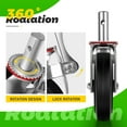 thumbnail image 4 of No Noise Wheels, 8 Inch Industrial Casters Set of 4, Locking Swivel Stem Casters Rubber Casters Heavy Duty Castors, Caster Wheels 4400lbs Load for Cart and Workbench, 4 of 8