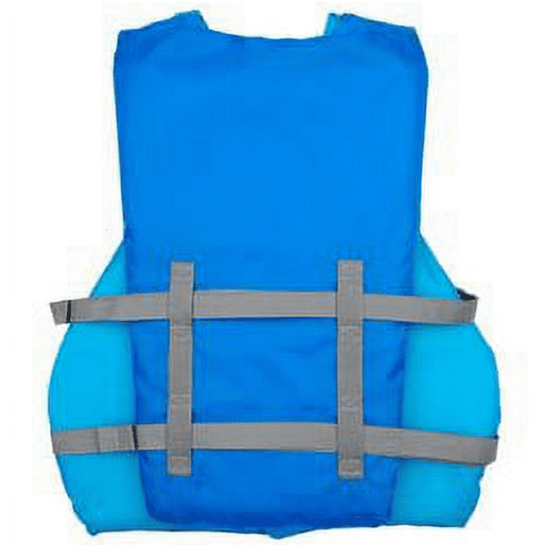 X20 5 Pack Boat Bundle Universal Life Jacket 4 Pack Plus Throwable Boat Cushion in Blue