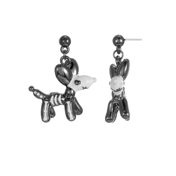 Way to Celebrate Skeleton Balloon Dog Halloween Earrings, 1 Pair