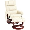 thumbnail image 3 of HOMCOM PU Leather Massage Recliner with Ottoman and Remote, Cream White, 3 of 10