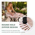 thumbnail image 4 of Round Outdoor Tablecloth with Umbrella Hole and Zipper, Burnt Orange Scallop Coastal Tablecloth with Elastic Waterproof, Summer Beach Nautical Patio Table Covers for 55" - 60" Picnic Pool Tables, 4 of 9
