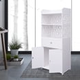 thumbnail image 3 of Miumaeov 4 Tier Bathroom Storage Cabinets Free Standing PVC Storage Organizer White Storage Furniture with 2 Doors +1 Drawer+Open Shelf for Bathroom Living Room Hallway Home Office, 3 of 9