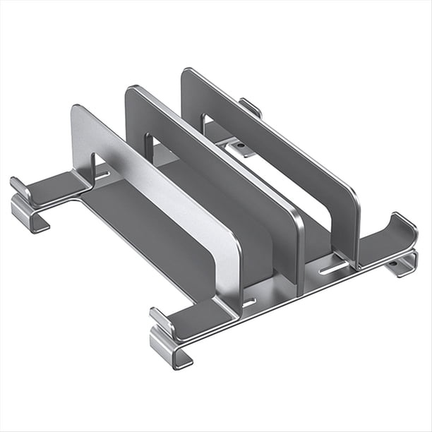 Soporte para Computadora Portátil, Ajustable, Vertical, para Escritorio, 3 en 1, Ahorra Espacio, Color Plateado