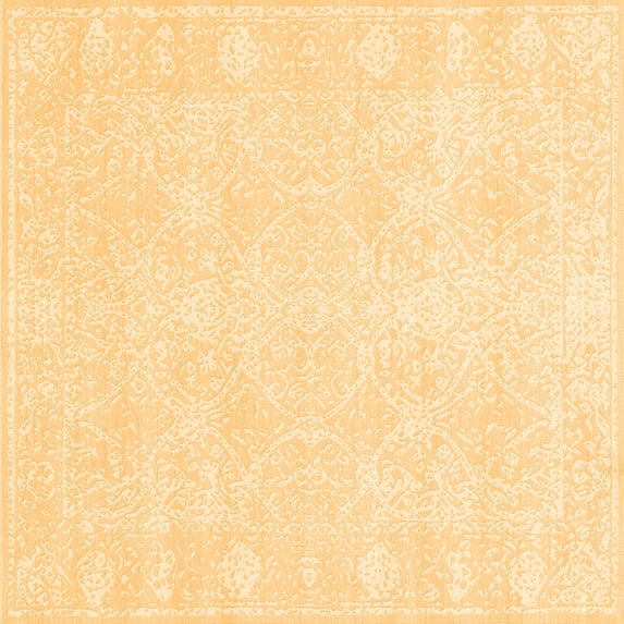 Ahgly Company Indoor Square Abstract Orange Contemporary Area Rugs, 7' Square