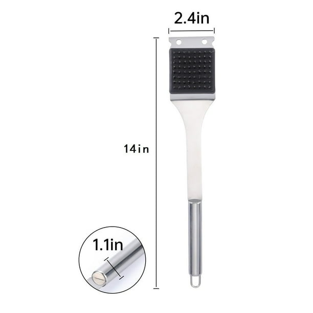 Cepillo para Parrilla 2 En 1, Cepillo para Limpieza de Parrillas con Raspador para Limpieza Profunda, Limpiador de Rejillas Resistente para Parrillas, Hornos, Camping y Accesorios de Barbacoa.
