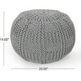 thumbnail image 3 of DUOSONG Yuny Knitted Cotton 20 X 20 Round Pouf Grey Cotton Furniture Primary Living Space Bean Bag Chairs & Lazy Sofa Chair, 3 of 8