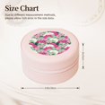 thumbnail image 2 of Yiaed Orchids Flowers Print Travel Jewelry Case Bridesmaid Gift Boxes Jewelry Travel Organizer Small Round Jewelry Box Mini Storage-Pink, 2 of 7