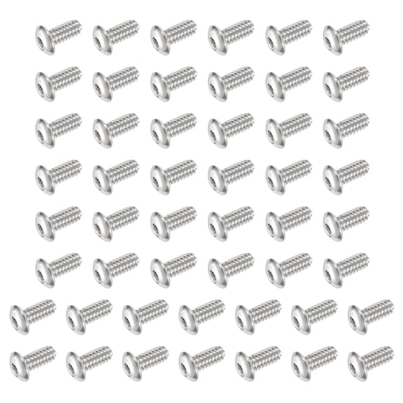 Uxcell 50 PCS #4-40 UNF x 1/4 Inch Button Head Socket Cap Screw Hex Bolt Silver