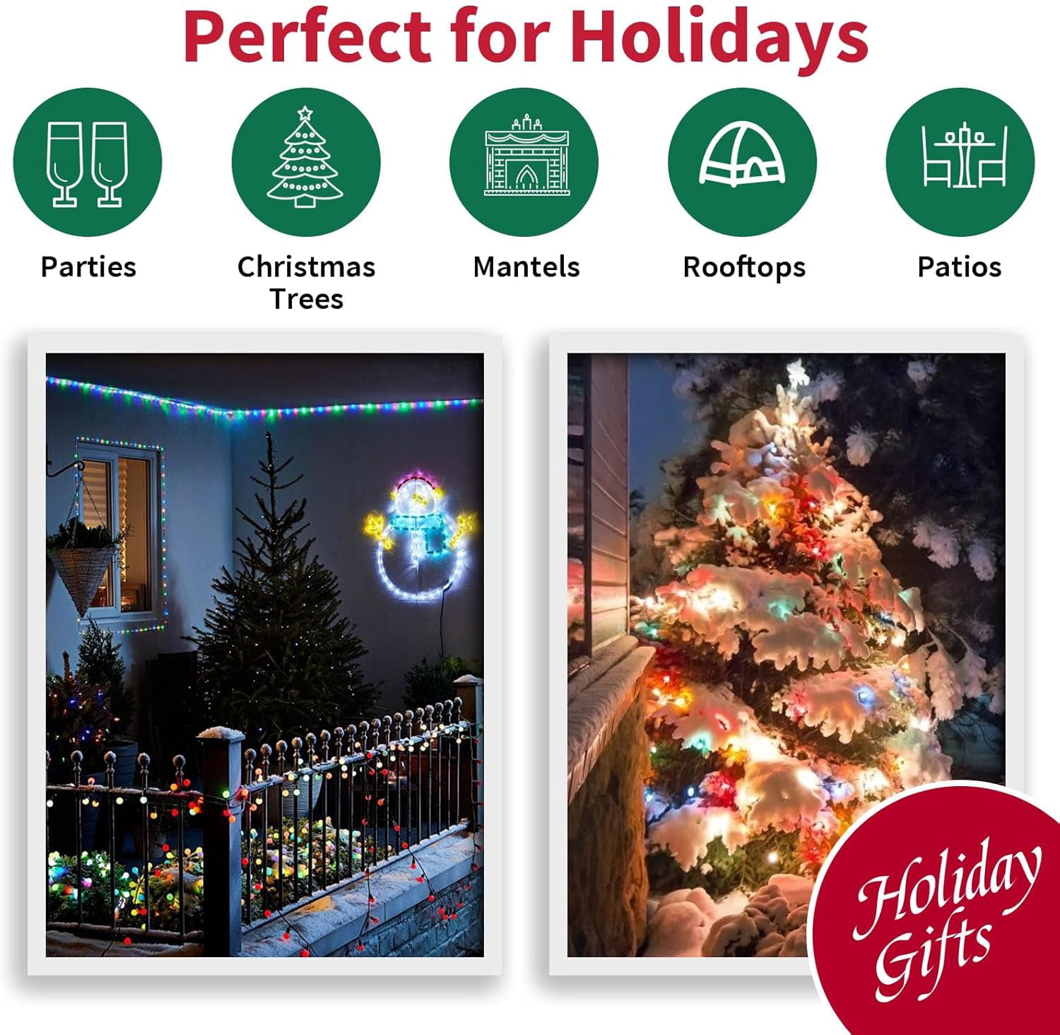 String Lights Multicolor, 49ft 306 LED 9mm Frosted Globe String Lights, 11 Modes Christmas Globe Lights, Xmas Tree Ball Lights Outdoor Mini Globe Light for Christmas Tree Home Party Patio