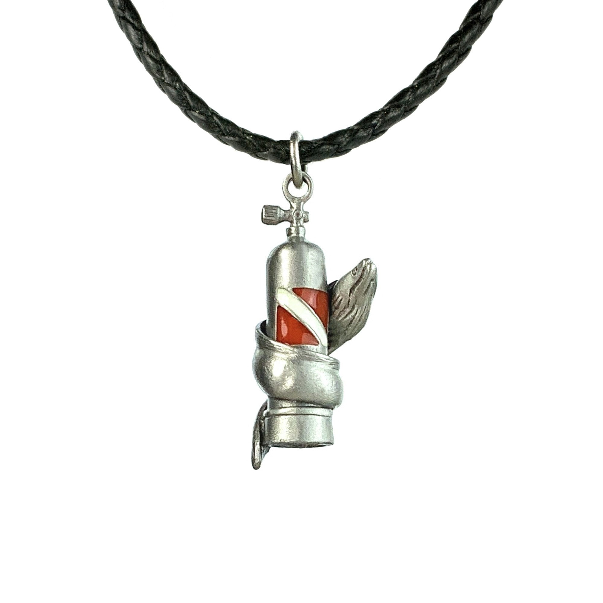 Moray Eel with Scuba Tank Necklace Dive Gift for Women and Men