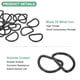 thumbnail image 2 of Uxcell 20-Pack Hebillas en D, Hebillas metálicas en D no soldadas de 1-1/2 pulgadas para bolsos/delantales/cinturones/collares para mascotas, hardware de anillo en D semicircular [Negro], 2 of 6