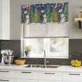 thumbnail image 4 of Christmas Blue Curtain Valances for Windows, Kitchen Valance Window Treatments Panel 2 Pack, Winter Snowmen Snowflake Xmas Tree Rod Pocket Short Curtains for Bathroom Bedroom 42 x 12 Inch, 4 of 8