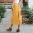 thumbnail image 5 of Women's Summer Front Button Midi Skirts Casual High Elastic Waist A Line Pleated Midi Skirts, 5 of 8