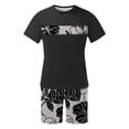 thumbnail image 5 of Mangas de Mano para Hombres, Impresión Hawaiana Suelta Casual, Pantalones Cortos Deportivos de Cintura Elástica Y Set de Blusa, 5 of 5
