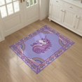 thumbnail image 3 of ODIKA 3'x5' Washable Throw Rug Pink Pastel Stars Border Ombre Gradient Watercolor Large Unicorn Refined for Entryway, Kitchen, Mudroom, Stain Resistant, Low Profile, Non-Slip, 3 of 7
