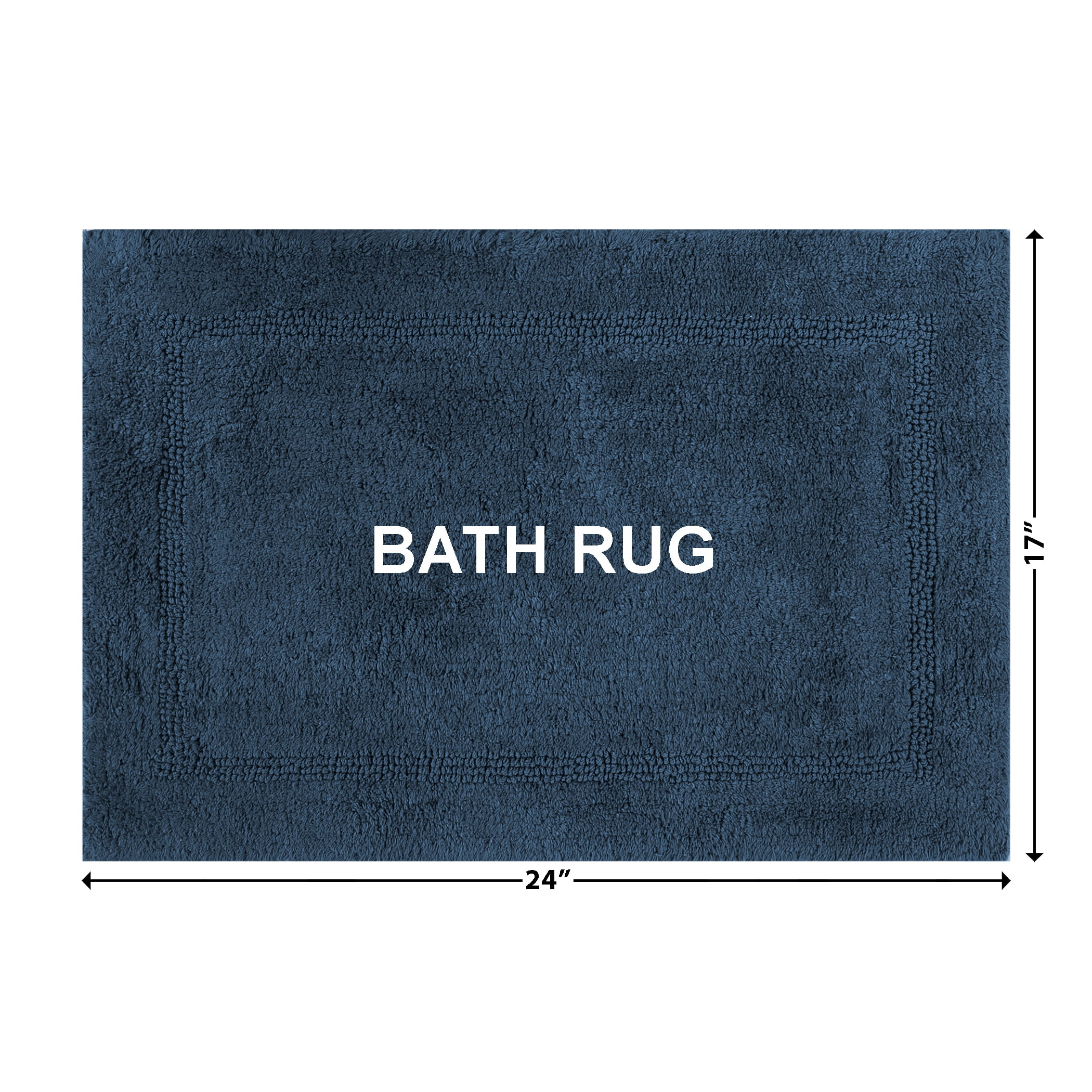 Better Homes & Gardens Cotton Reversible Bath Rug, Nimbus Blue, 17 in x 24 in
