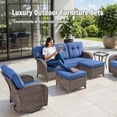 thumbnail image 3 of Bellefurn Luxury 6 Piece Outdoor Patio Wicker Furniture Sets with Swivel Rocker Patio Chairs,Sofa and Ottomans,High Back Outdoor Conversation Set for Porch Balcony Deck, 3 of 12