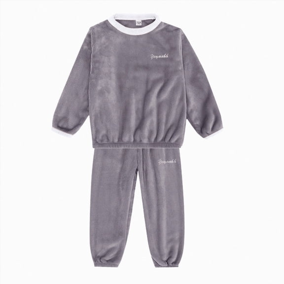 Gerichy Kids Toddler Pajamas Boys Girls Fleece Pajama Set Winter Warm Sleepwear Pjs Set Plush Tops Pants Outfits Loungewear 2T-10T