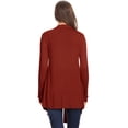 thumbnail image 3 of Women's Lightweight Casual Open Front Long Sleeve Solid Cardigan Office Wear S-3XL, 3 of 4