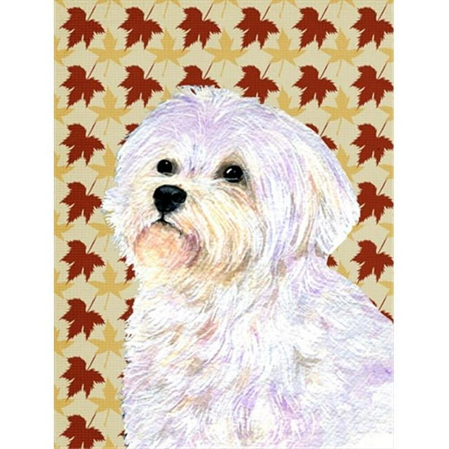 Feuilles d'Automne Maltaises de 15 x 15 Po Portrait Drapeau Jardin Taille