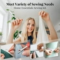 thumbnail image 5 of Sewing Kit for Adults, Kids, Beginner, Traveler, Portable Sewing Supplies Contains Soft Tape Measure, Scissors, Thimble, Thread, Sewing Needles (Beige, M), 5 of 6