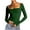 Army Green, variant on BLVB Womens Long Sleeve Shirts Crop Tops Fall Fashion Square Neck Going out Basics Tees Trendy Clothes