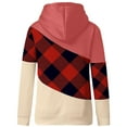 thumbnail image 5 of Pompotops Women Lattice Printed Pullover Hoodies Long Sleeve Drawstring Hooded Tops Sweatshirt, 5 of 5