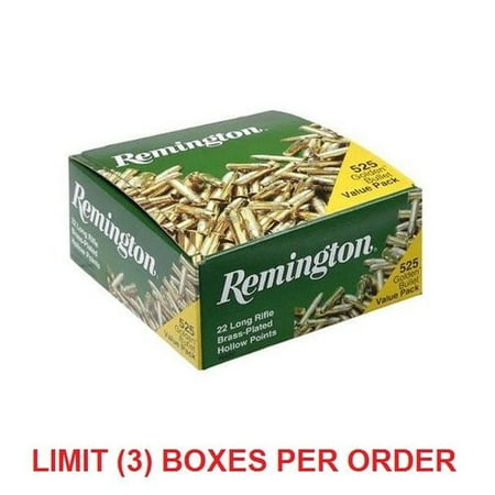 Remington .22 Long Rifle 36Gr. Brass-plated Hollow Point Rimfire Golden Bullet, 525 Pack