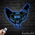 thumbnail image 2 of Handmadetneonsign Personalized Chicken Cuts Metal Wall Art LED Light, Custom Chicken Butcher Metal, 2 of 5
